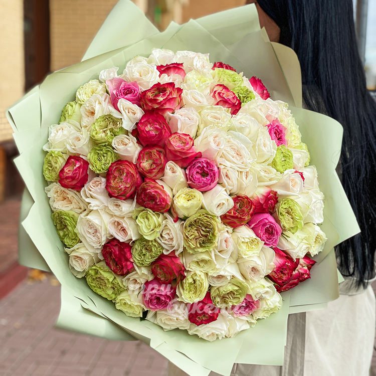 101 розноцветная роза