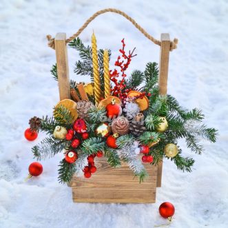 Новогодняя композиция со свечами